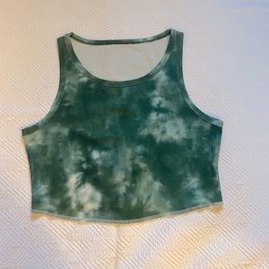 Blushmark tie dye tye dye crop cropped tank top green white crop top